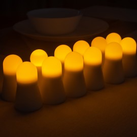 12S Rechargeable Candle tealight with charging base 