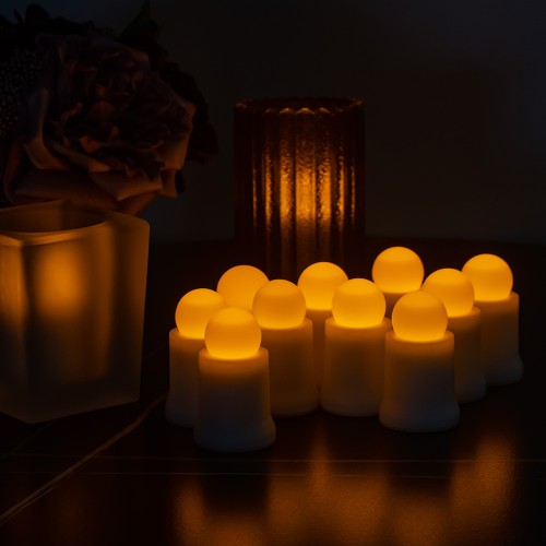 12U Rechargeable Candle tealight with charging base