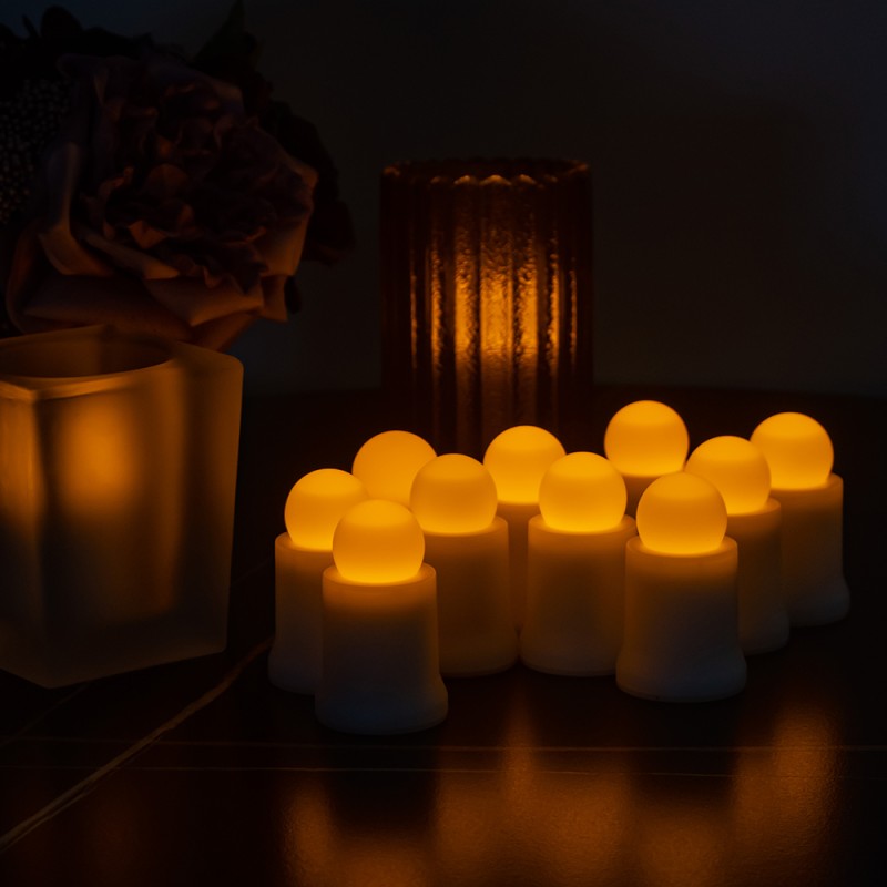 12U Rechargeable Candle tealight with charging base 